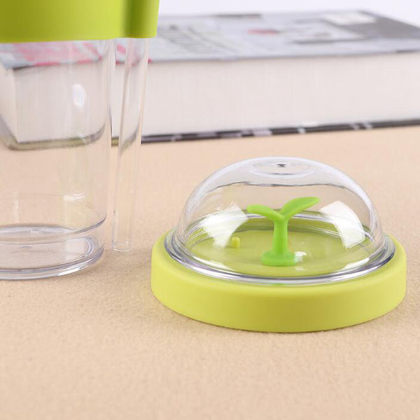 小樹苗造型320ml塑料吸管杯