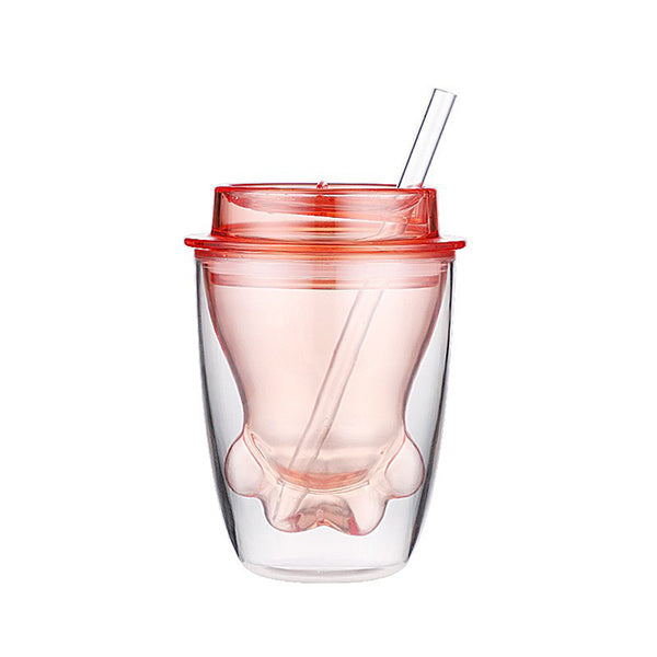 240ml雙層吸管杯