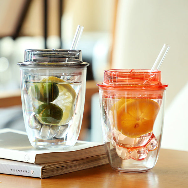 240ml雙層吸管杯