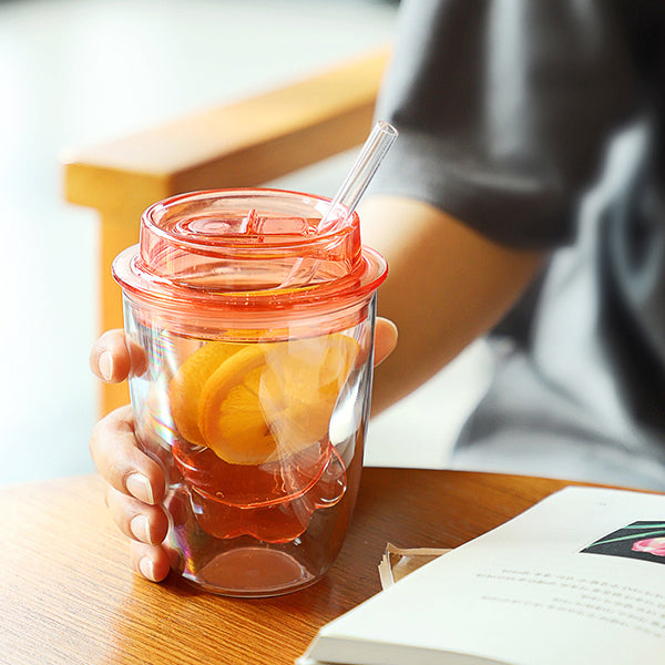 240ml雙層吸管杯