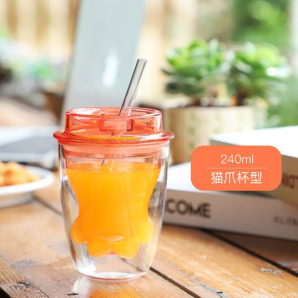 240ml雙層吸管杯