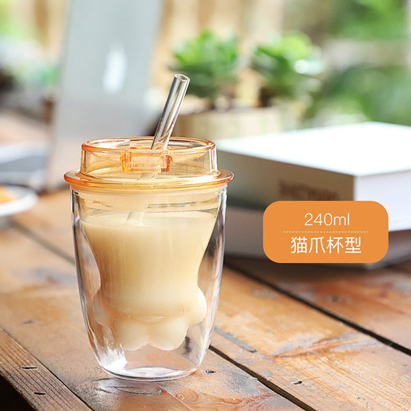 240ml雙層吸管杯