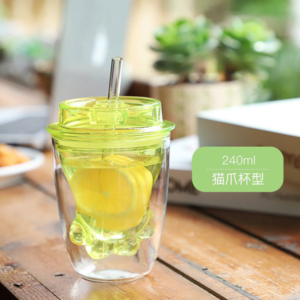 240ml雙層吸管杯