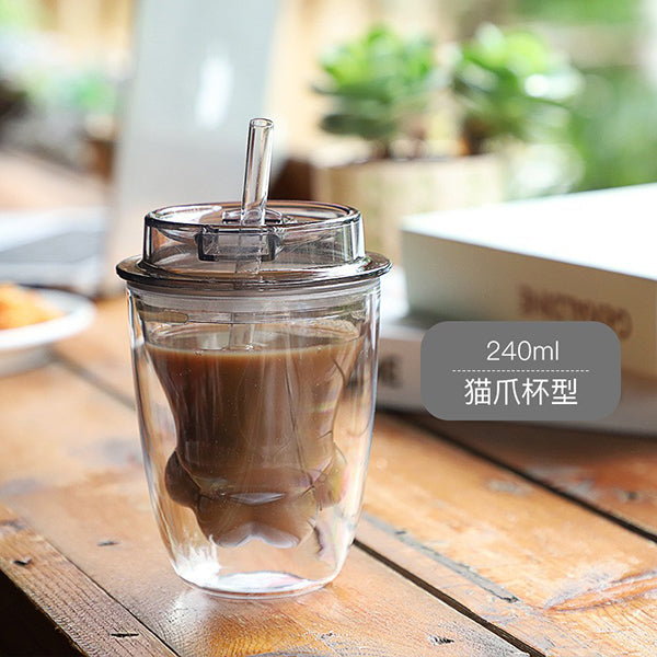 240ml雙層吸管杯