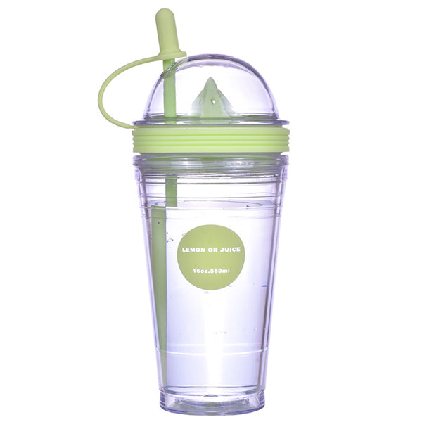 560ml塑料檸檬水杯吸管杯
