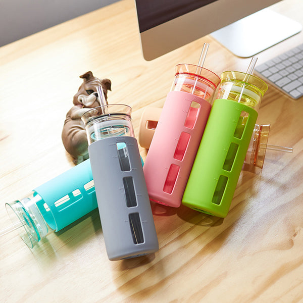 360ml/500ml高硼硅玻璃吸管杯