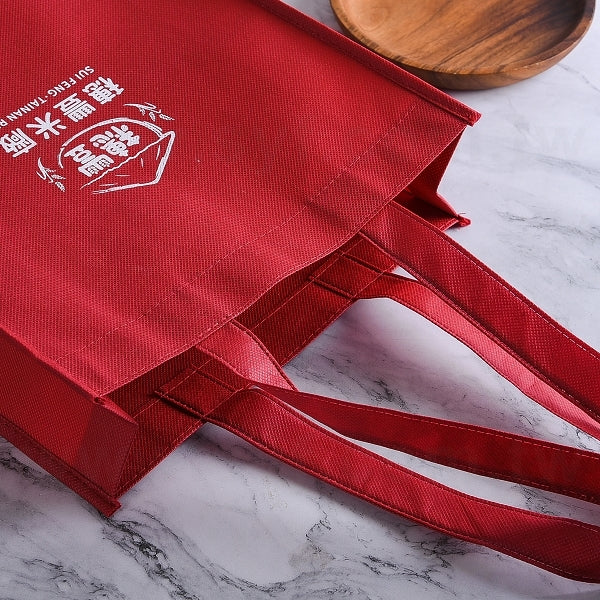 不織布購物袋-厚度90G-尺寸W26XH27XD9cm-單面單色印刷