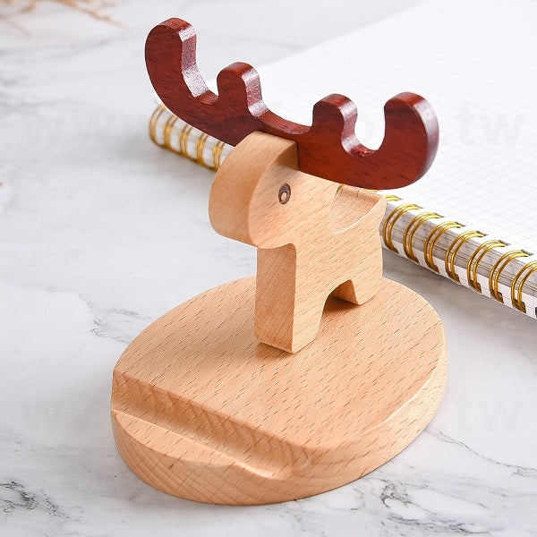 聖誕麋鹿木製手機支架