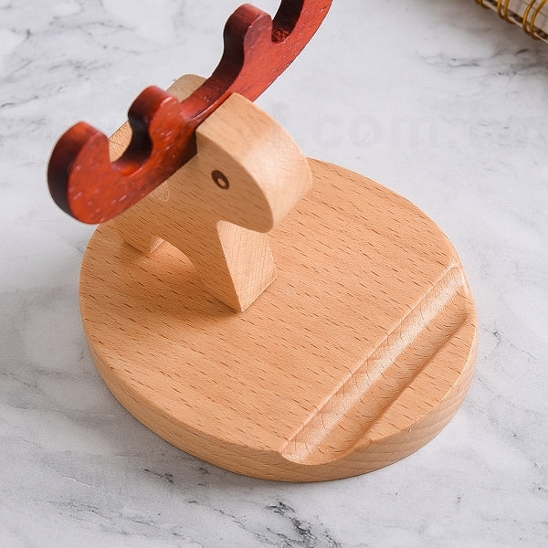 聖誕麋鹿木製手機支架