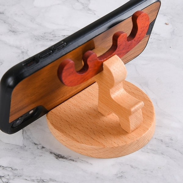 聖誕麋鹿木製手機支架