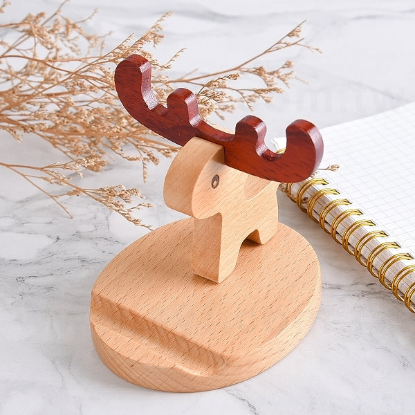 聖誕麋鹿木製手機支架