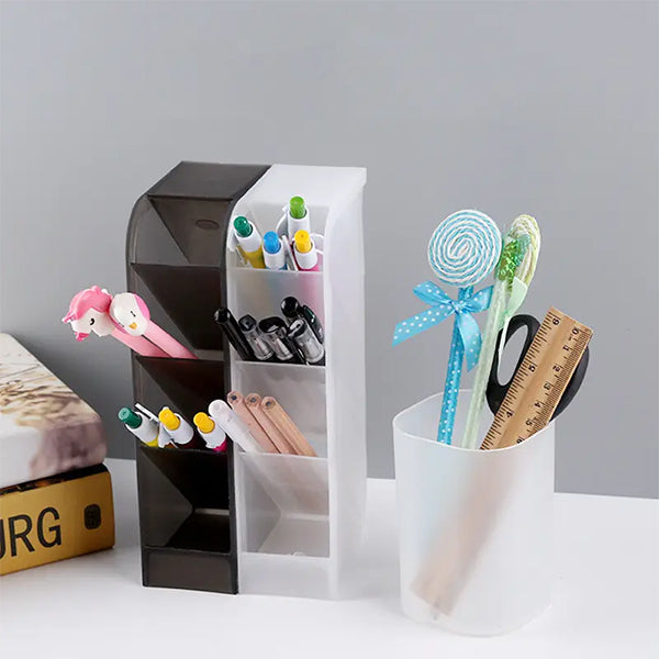 透明磨砂斜插筆筒