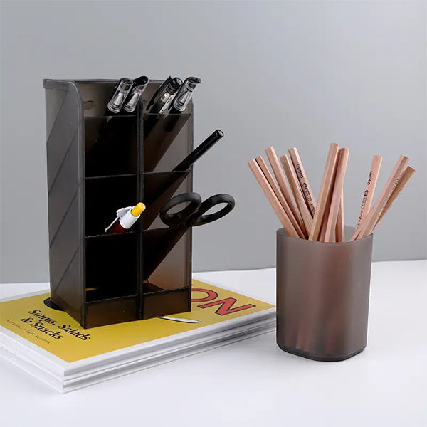 透明磨砂斜插筆筒