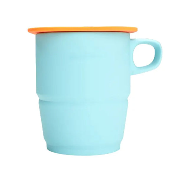 新款環保旅行不锈鋼矽膠咖啡杯帶蓋