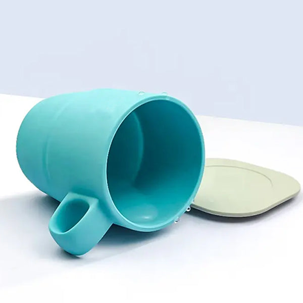 新款環保旅行不锈鋼矽膠咖啡杯帶蓋