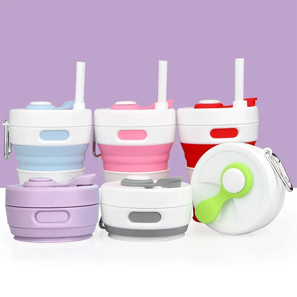 旅行便攜矽膠可折疊旅行咖啡杯