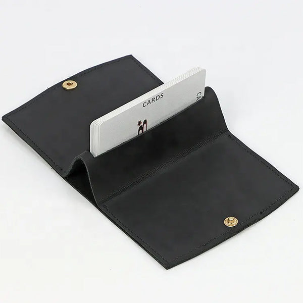 大容量商務簡真皮名片夾