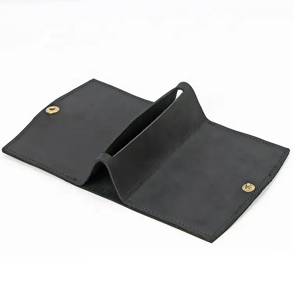 大容量商務簡真皮名片夾