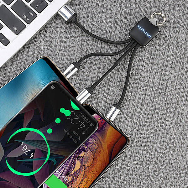 三合一發光USB傳輸充電線
