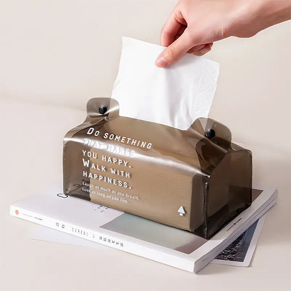 PVC矩形大容量汽車紙巾盒/面紙盒