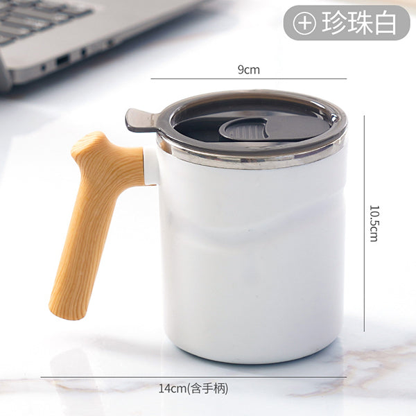 540ml木柄帶蓋咖啡杯