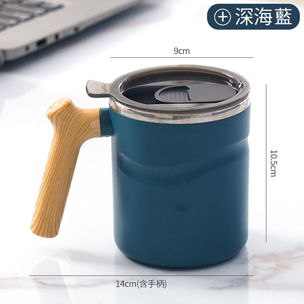 540ml木柄帶蓋咖啡杯