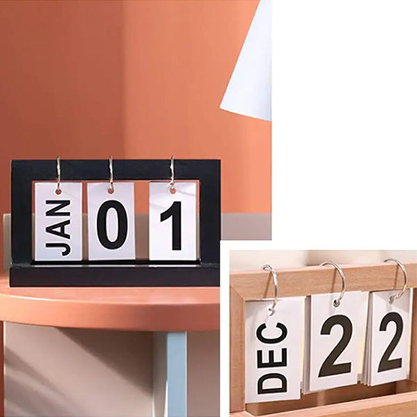 木製手動翻頁日曆