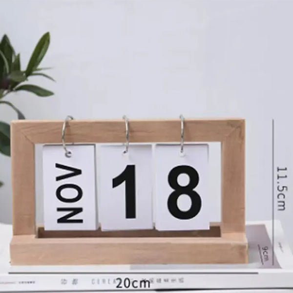 木製手動翻頁日曆