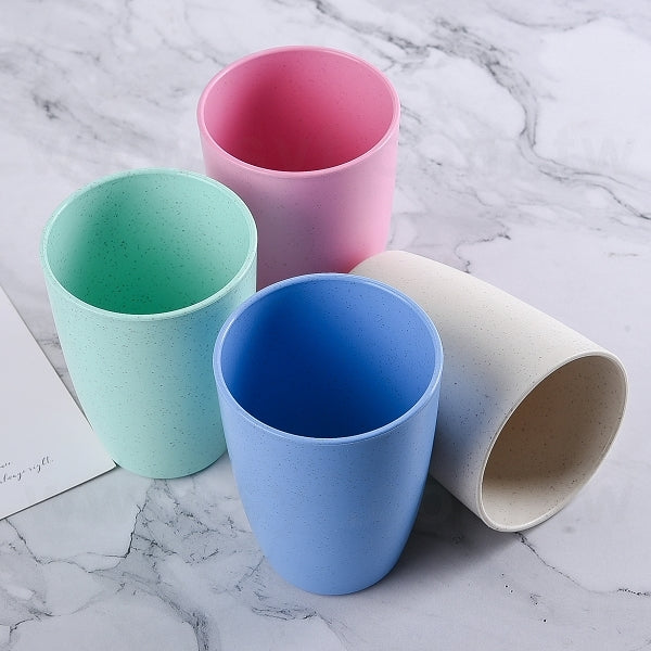 漱口杯-小麥結梗+PP材質-可客製化企業LOGO或宣傳標語