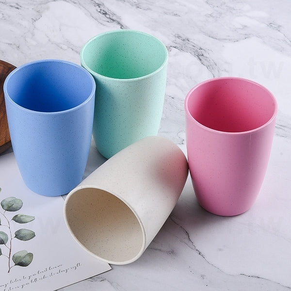 漱口杯-小麥結梗+PP材質-可客製化企業LOGO或宣傳標語