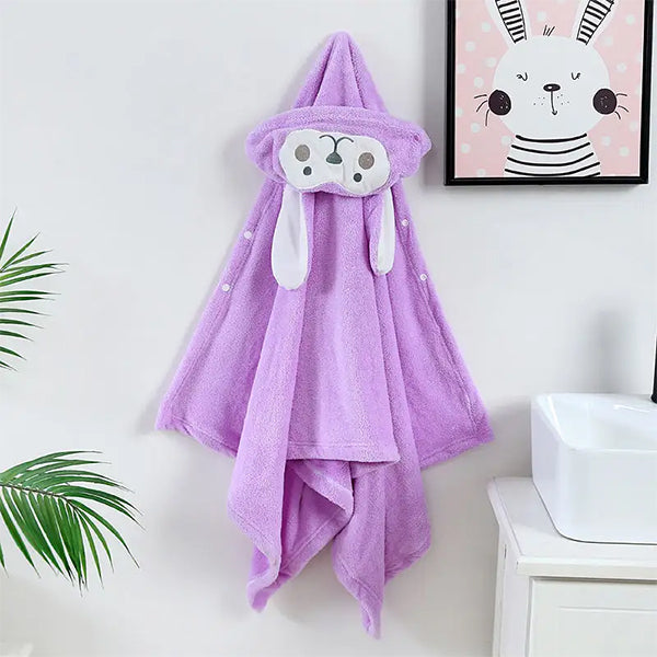 可愛卡通兔子連帽浴袍浴巾兒童斗篷