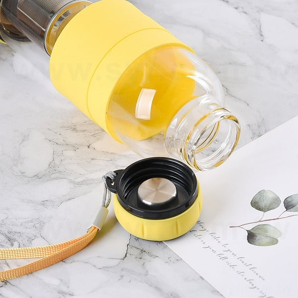 420ml硼矽玻璃-矽膠套玻璃水瓶