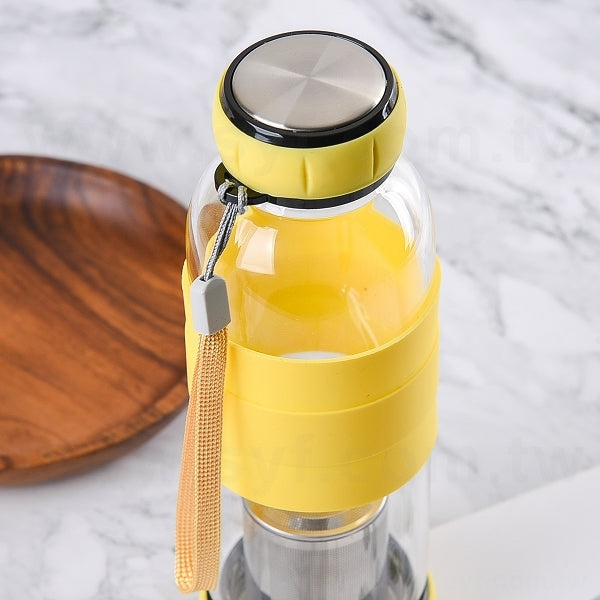 420ml硼矽玻璃-矽膠套玻璃水瓶