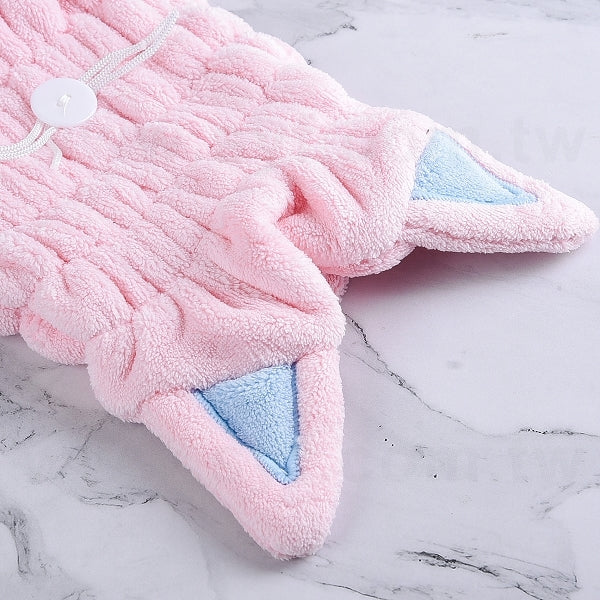 快速吸水乾髮帽-小貓速乾浴帽