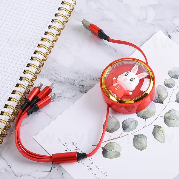 三合一可伸縮傳輸充電線