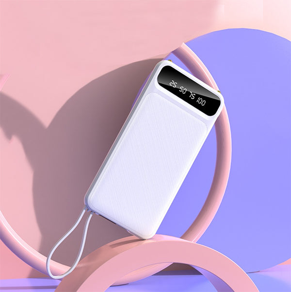 超輕薄自帶線大容量行動電源