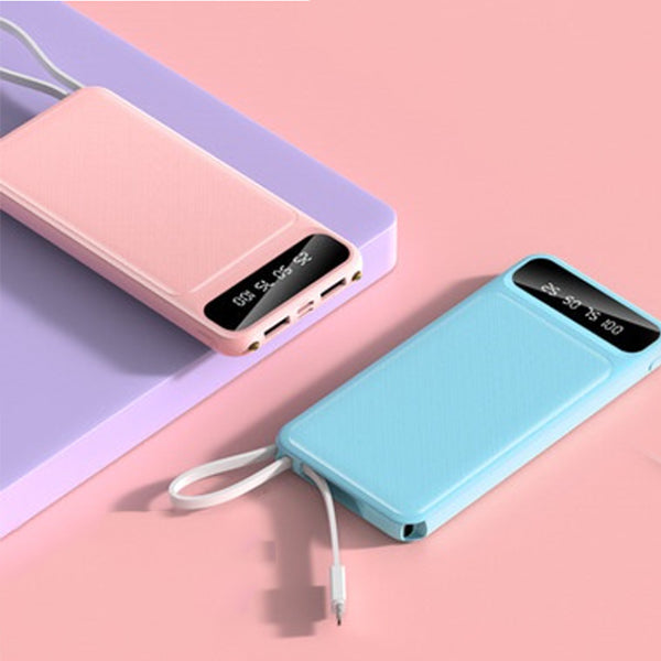 超輕薄自帶線大容量行動電源