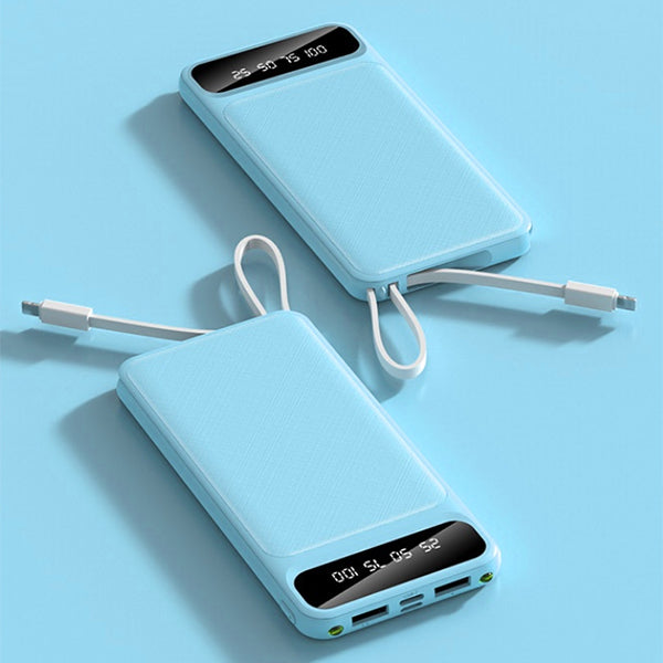 超輕薄自帶線大容量行動電源