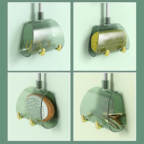 蓮蓬頭架-免打孔可調節自粘浴室通用360度淋浴頭支架