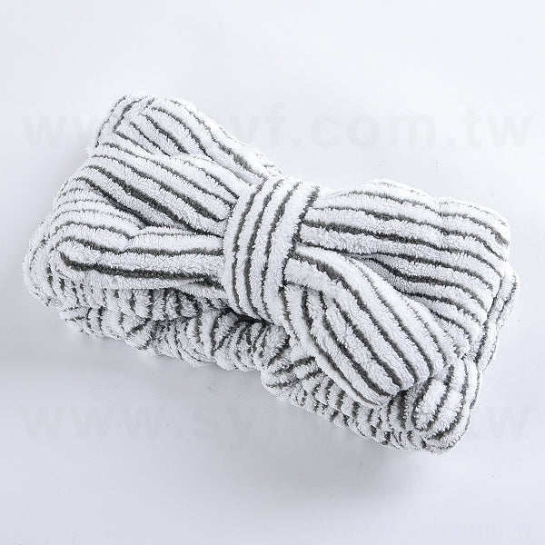 線條紋蝴蝶結洗臉束髮帶