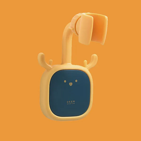 小鹿花造型通用360度可調可旋轉可拆卸免打孔花灑頭支架