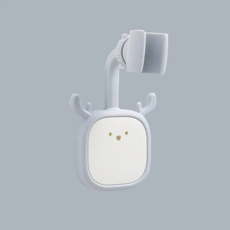 小鹿花造型通用360度可調可旋轉可拆卸免打孔花灑頭支架