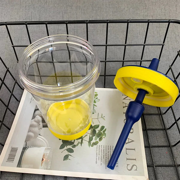 熱銷創意杯- 18oz 塑料防溢帶吸管奶茶杯