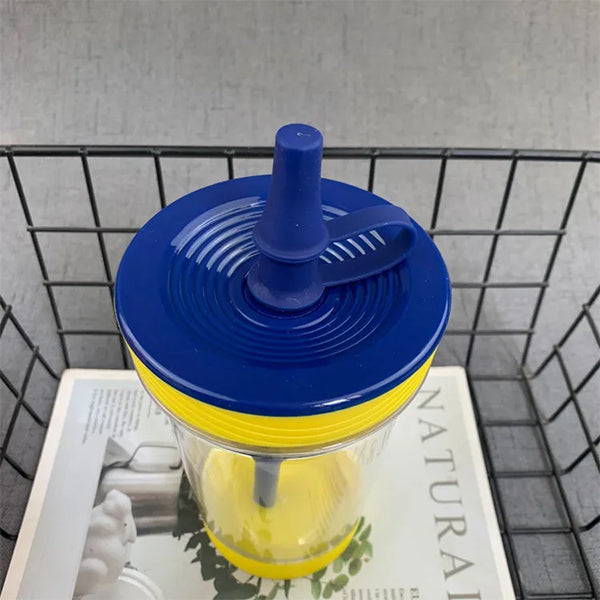 熱銷創意杯- 18oz 塑料防溢帶吸管奶茶杯