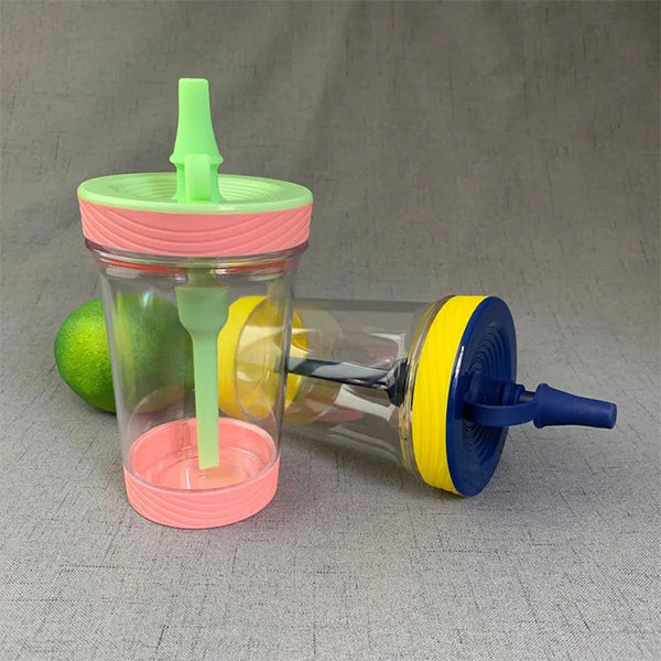 熱銷創意杯- 18oz 塑料防溢帶吸管奶茶杯