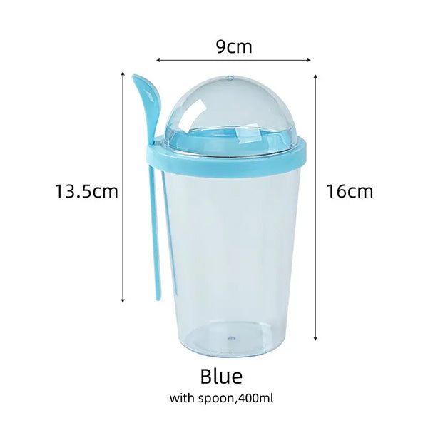 沙拉搖杯帶叉子和沙拉醬架