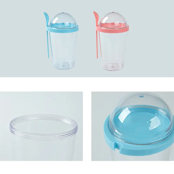 沙拉搖杯帶叉子和沙拉醬架