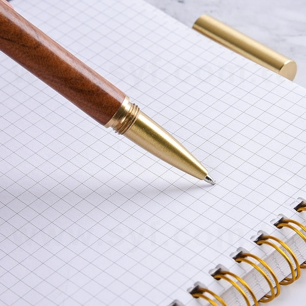 開蓋式木製黃銅單色筆