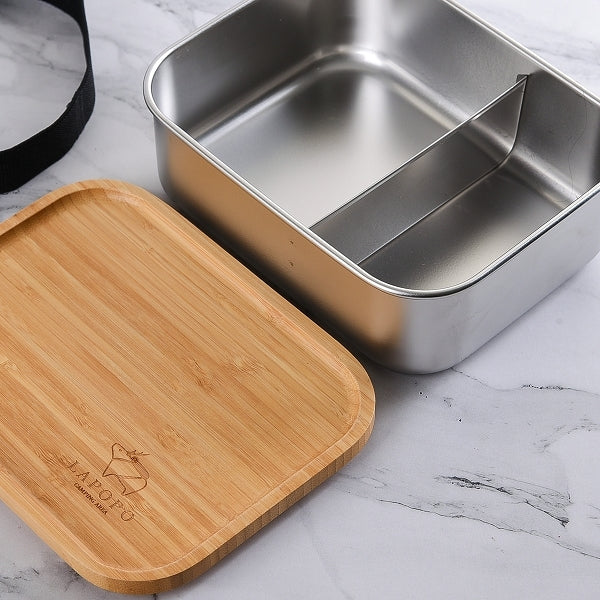 單層兩格木製餐盒