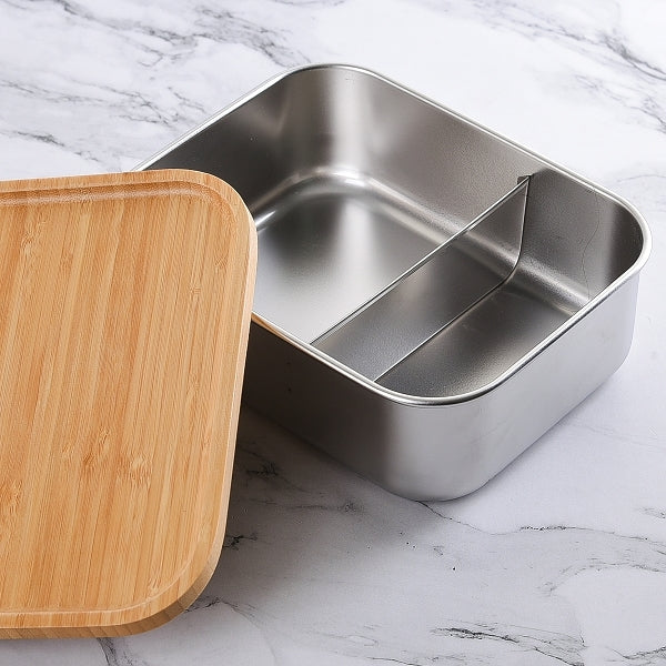 單層兩格木製餐盒